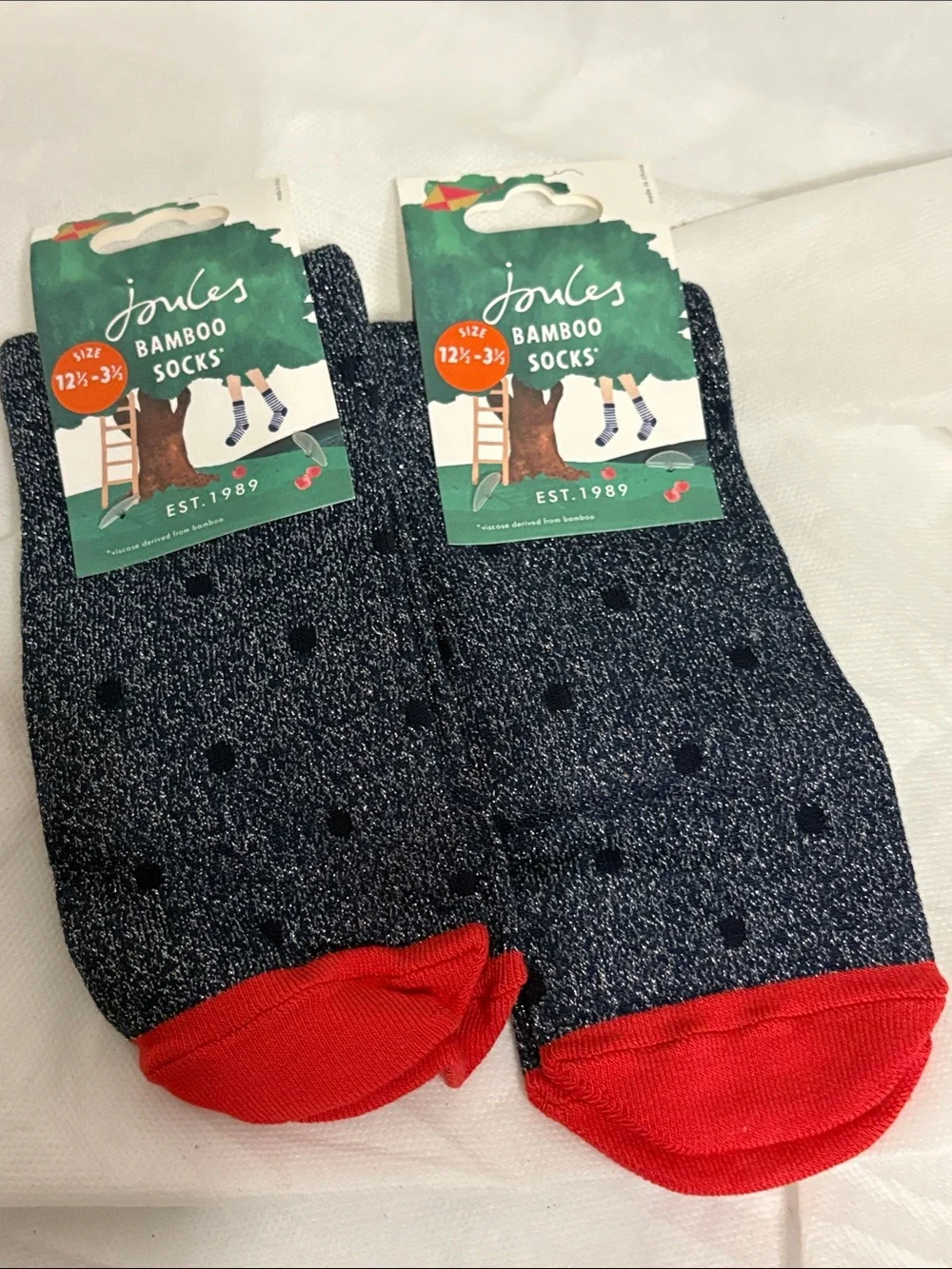 Joules kids Bamboo Socks size 12-3 NWT 2 pairs